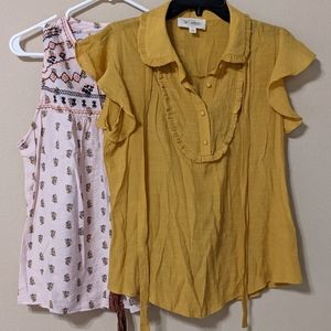 2 Cute Tops! Size L. Sweet Wanderer & Lydelle